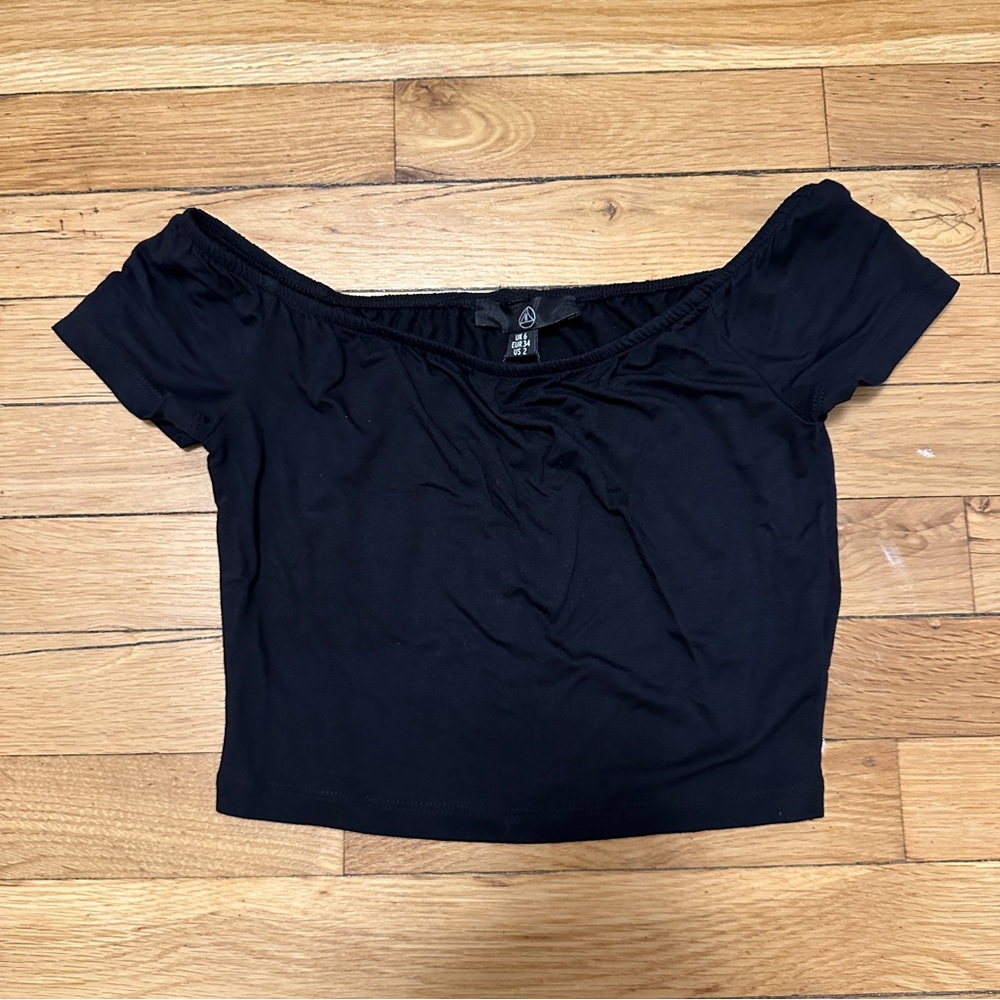 Missguided Off the Shoulder Crop Top
